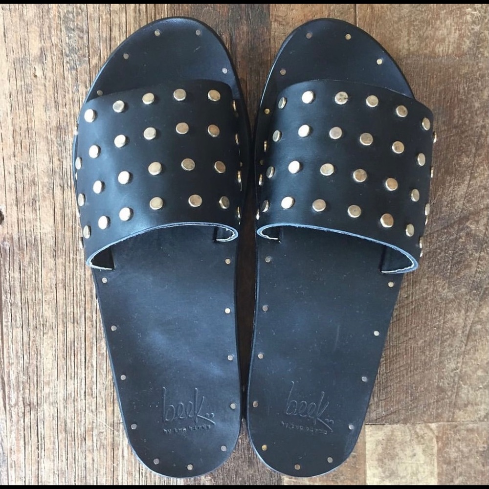 Beek black sandals with studs-new never been worn